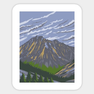 Mount Stuart in the Enchantments within Alpine Lakes Wilderness Area Washington State WPA Poster Art Sticker